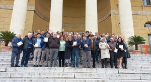 I titolari delle nuove "Botteghe storiche" premiati oggi nella sede del Comune di Verona.