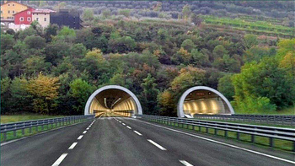 Un vecchio rendering di un progetto per il traforo delle Torricelle