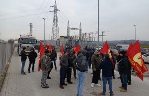 Lavoratori di Vetrerie Borromini in sciopero