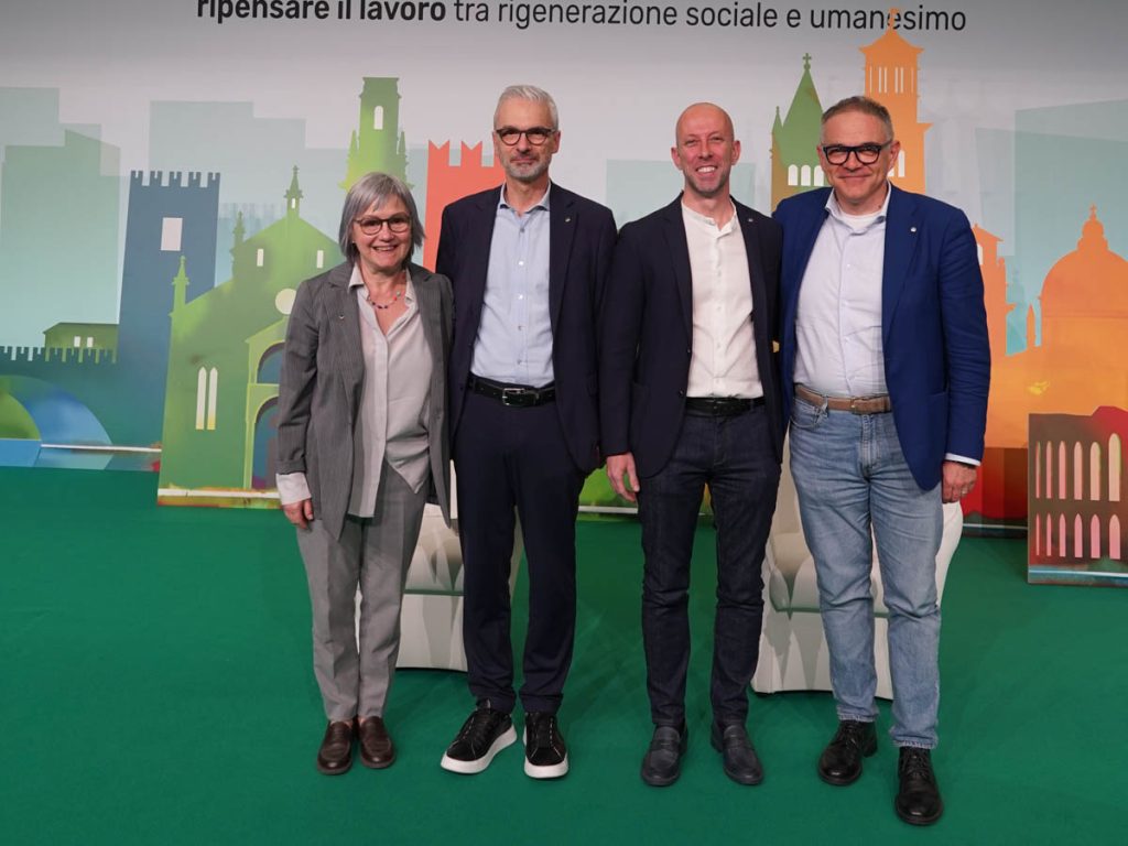 Cisl Verona - Da sx Castiglioni, Veghini, Creston e Paglini